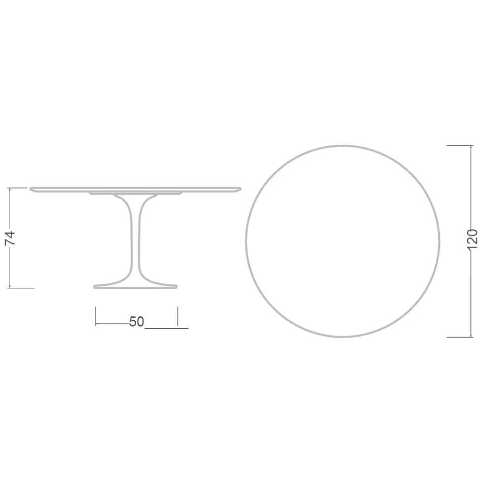 Eero Saarinen Tulip Table H 74 in Polished Ceramic Made in Italy - Scarlet Viadurini