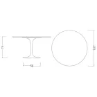 Eero Saarinen Tulip Table H 74 in Marmorio Ceramic Made in Italy - Scarlet Viadurini
