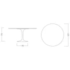 Eero Saarinen Tulip Table H 74 in Moonè Ceramic Made in Italy - Scarlet Viadurini