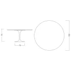 Tulip Table Eero Saarinen H 74 in Arabescato Marble Made in Italy - Scarlet Viadurini