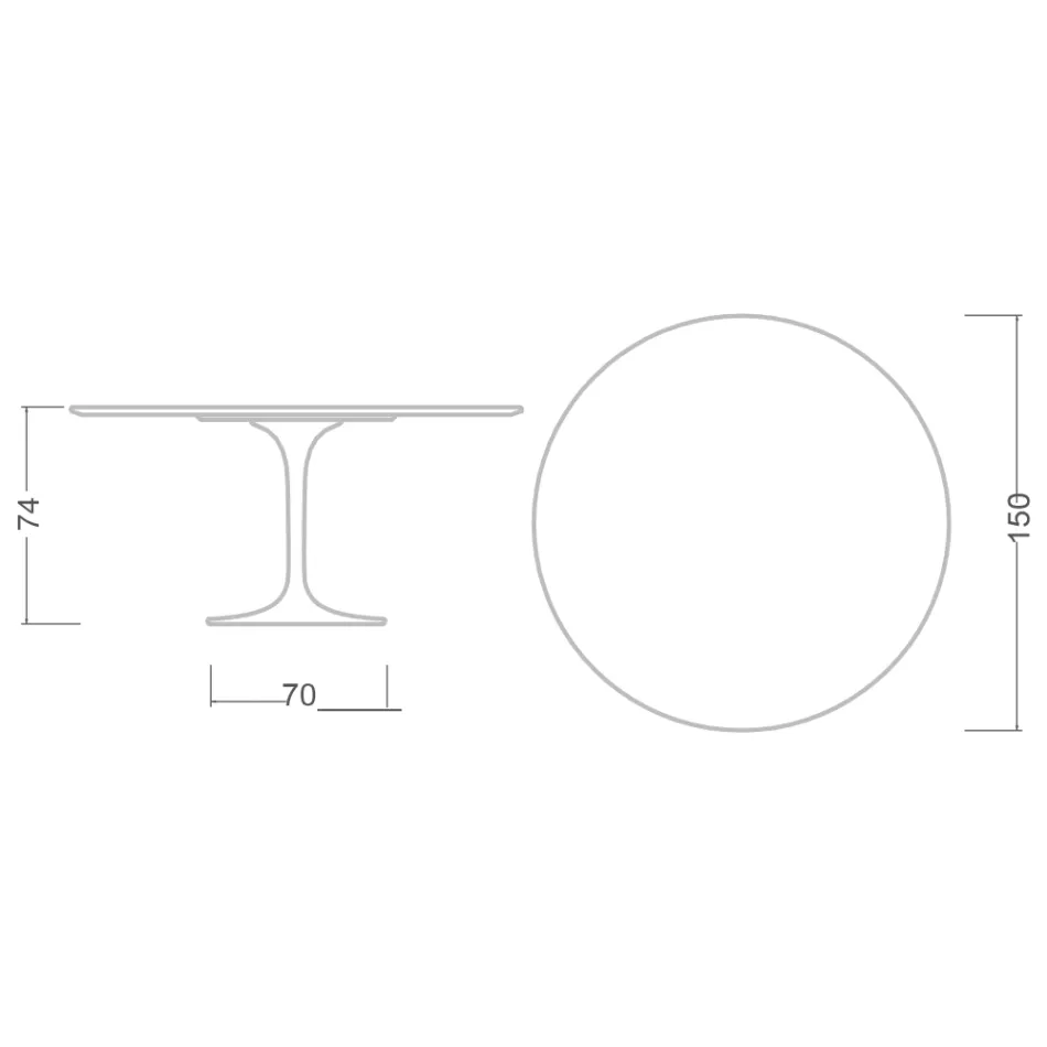 Tulip Table Eero Saarinen H 74 in Carrara Marble Made in Italy - Scarlet Viadurini