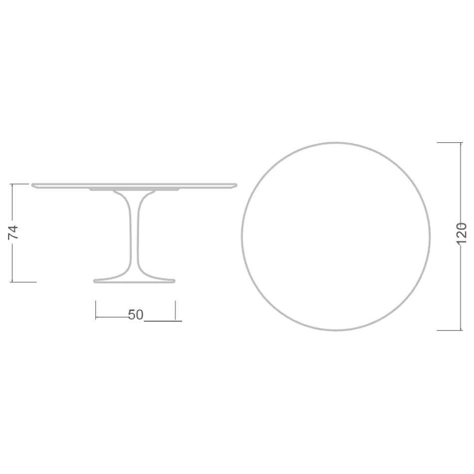 Tulip Table Eero Saarinen H 74 in Carrara Marble Statuarietto Made in Italy - Scarlet Viadurini