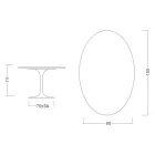 Eero Saarinen Tulip Table H 74 Oval in Ceramic Aura 22 Made in Italy - Scarlet Viadurini