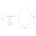 Eero Saarinen Tulip Table H 74 Oval in Domoos Ceramic Made in Italy - Scarlet Viadurini