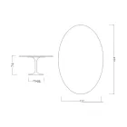 Eero Saarinen Tulip Table H 74 Oval in Domoos Ceramic Made in Italy - Scarlet Viadurini
