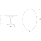 Eero Saarinen Tulip Table H 74 Oval in Domoos Ceramic Made in Italy - Scarlet Viadurini