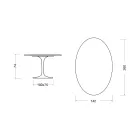 Tulip Table Eero Saarinen H 74 Oval in Ceramic Entzo Made in Italy - Scarlet Viadurini