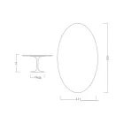 Eero Saarinen Tulip Table H 74 Oval in Glossy Ceramic Made in Italy - Scarlet Viadurini