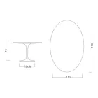 Eero Saarinen Tulip Table H 74 Oval in Marmorio Ceramic Made in Italy - Scarlet Viadurini
