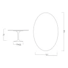 Eero Saarinen Tulip Table H 74 Oval in Marmorio Ceramic Made in Italy - Scarlet Viadurini