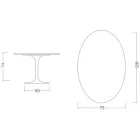 Eero Saarinen Tulip Table H 74 Oval in Moonè Ceramic Made in Italy - Scarlet Viadurini