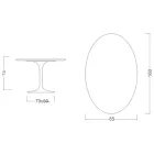 Eero Saarinen Tulip Table H 74 Oval in Salina Ceramic Made in Italy - Scarlet Viadurini