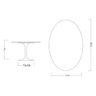 Eero Saarinen Tulip Table H 74 Oval in Salina Ceramic Made in Italy - Scarlet Viadurini