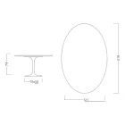 Eero Saarinen Tulip Table H 74 Oval in Somnia Ceramic Made in Italy - Scarlet Viadurini