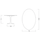 Eero Saarinen H 74 Oval Tulip Table in White Liquid Laminate Made in Italy - Scarlet Viadurini