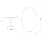Tulip Table Eero Saarinen H 74 Oval in Black Liquid Laminate Made in Italy - Scarlet Viadurini