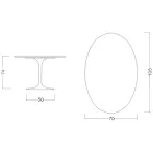 Tulip Table Eero Saarinen H 74 Oval in Black Liquid Laminate Made in Italy - Scarlet Viadurini