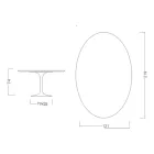 Eero Saarinen Tulip Table H 74 Oval in Dark Emperador Marble Made in Italy - Scarlet Viadurini