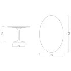 Eero Saarinen Tulip Table H 74 Oval in Black Marquinia Marble Made in Italy - Scarlet Viadurini