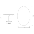 Eero Saarinen H 74 Oval Tulip Table in Green Alpi Marble Made in Italy - Scarlet Viadurini