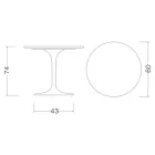 Eero Saarinen Tulip Table H 74 Round with Carrara Marble Top Made in Italy - Scarlet Viadurini
