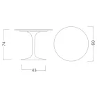 Eero Saarinen Tulip Table H 74 Round in Moonè Ceramic Made in Italy - Scarlet Viadurini
