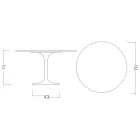 Eero Saarinen Tulip Table H 74 Round in Moonè Ceramic Made in Italy - Scarlet Viadurini