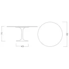 Eero Saarinen Tulip Table H 74 Round in Moonè Ceramic Made in Italy - Scarlet Viadurini