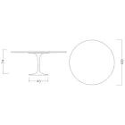 Eero Saarinen Tulip Table H 74 Round in Moonè Ceramic Made in Italy - Scarlet Viadurini