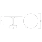 Eero Saarinen H 74 Round Tulip Table in Black Liquid Laminate Made in Italy - Scarlet Viadurini