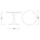 Tulip Table Eero Saarinen H 74 Round in Carrara Marble Statuarietto - Scarlet Viadurini