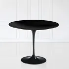 Tulip Table Eero Sarinen H 73 with Black Liquid Laminate Top Made in Italy - Scarlet Viadurini