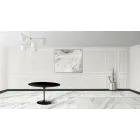 Tulip Table Eero Sarinen H 73 with Black Liquid Laminate Top Made in Italy - Scarlet Viadurini