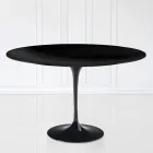 Tulip Table Eero Sarinen H 73 Oval in Black Liquid Laminate Made in Italy - Scarlet Viadurini
