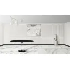 Tulip Table Saarinen H 73 Extendable in Black Liquid Laminate Made in Italy - Scarlet Viadurini