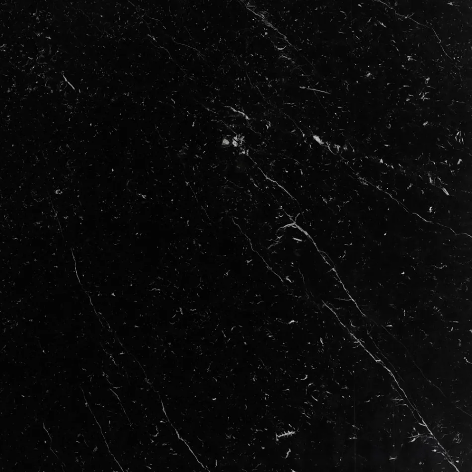 Saarinen Tulip Table H 73 with Round Top in Black Marquinia Marble Made in Italy - Scarlet Viadurini