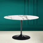 Tulip Table Saarinen H 73 Round Ceramic Invisible Select Made in Italy - Scarlet Viadurini