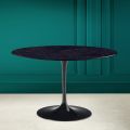 Tulip Table Saarinen H 73 Round Ceramic Noir Laurent Made in Italy - Scarlet