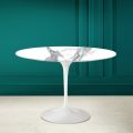 Tulip Table Saarinen H 73 Round Ceramic Statuario Altissimo Made in Italy - Scarlet