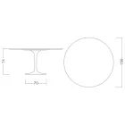 Tulip Table Saarinen H 73 Round in Statuary Ceramic Full Vein Made in Italy - Scarlet Viadurini