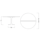 Saarinen Tulip Table H 74 Extendable in Black Liquid Laminate Made in Italy - Scarlet Viadurini