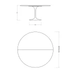 Saarinen Tulip Table H 74 Extendable in Black Liquid Laminate Made in Italy - Scarlet Viadurini