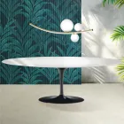 Saarinen Tulip Table H 74 cm Extendable in Florim Ceramic Gloss White - Scarlet Viadurini