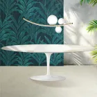 Saarinen Tulip Table H 74 cm Extendable in Florim Calacatta Gold Gloss Ceramic - Scarlet Viadurini