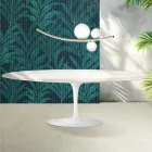 Saarinen Tulip Table H 74 cm Extendable in Florim Calacatta Gold Gloss Ceramic - Scarlet Viadurini