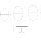 Saarinen Tulip Table H 74 cm Extendable in Florim Statuario Matte Ceramic - Scarlet Viadurini