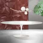 Saarinen Tulip Table H 74 cm in White Florim Ceramic - Scarlet Viadurini