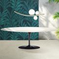 Saarinen Tulip Table H 74 cm in Florim Calacatta Gold Gloss Ceramic - Scarlet