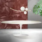 Saarinen Tulip Table H 74 cm in Florim Calacatta Gold Matt Ceramic - Scarlet Viadurini