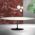 Saarinen Tulip Table H 74 cm in Florim Calacatta Gold Matt Ceramic - Scarlet Viadurini